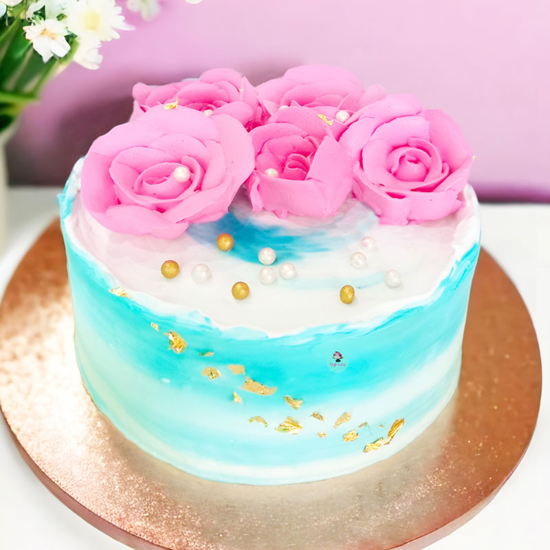 Turquoise-Rose-Cake